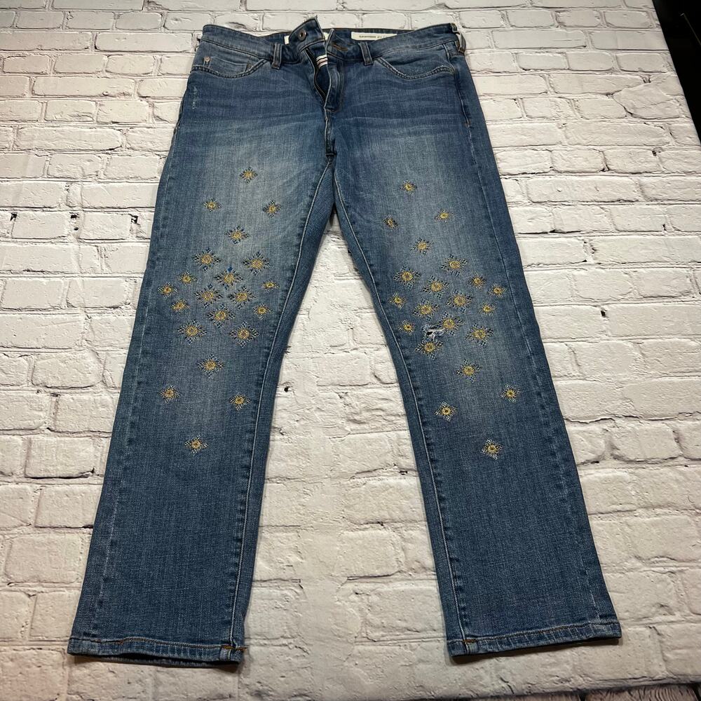 💰10 SALE!! Anthro Slim Boyfriend Embroidered Jeans size 30 J3008